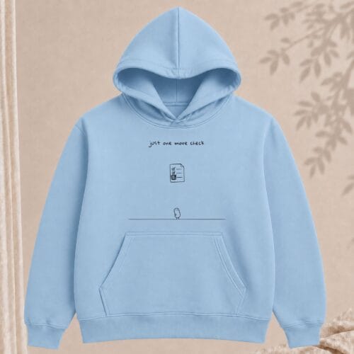 just one more check hoodie