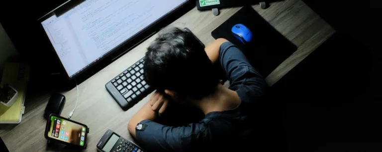 tired person working